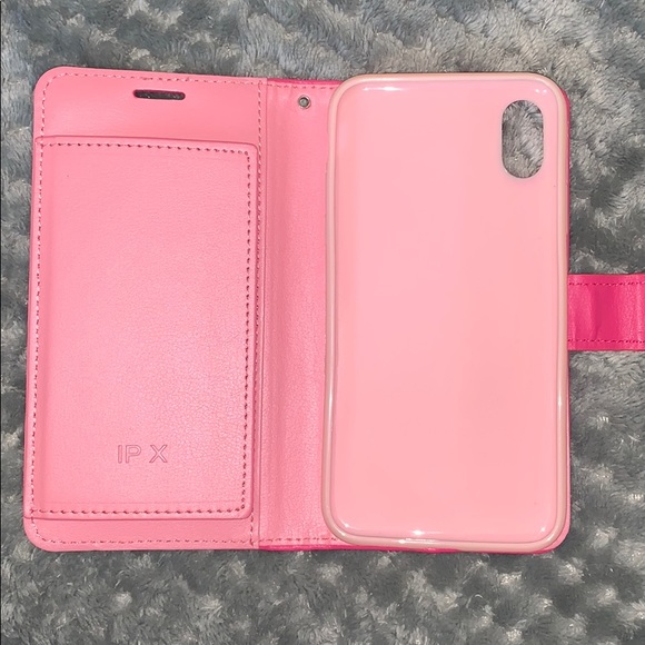 Pink Card holder / iPhone XS case - Picture 2 of 6
